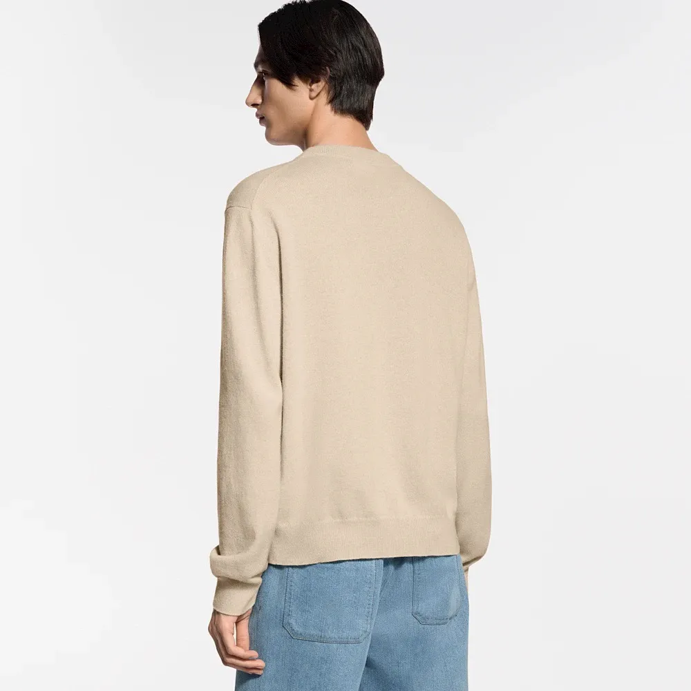 Louis Vuitton/Louis Vuitton embroidered leather label knitted sweater